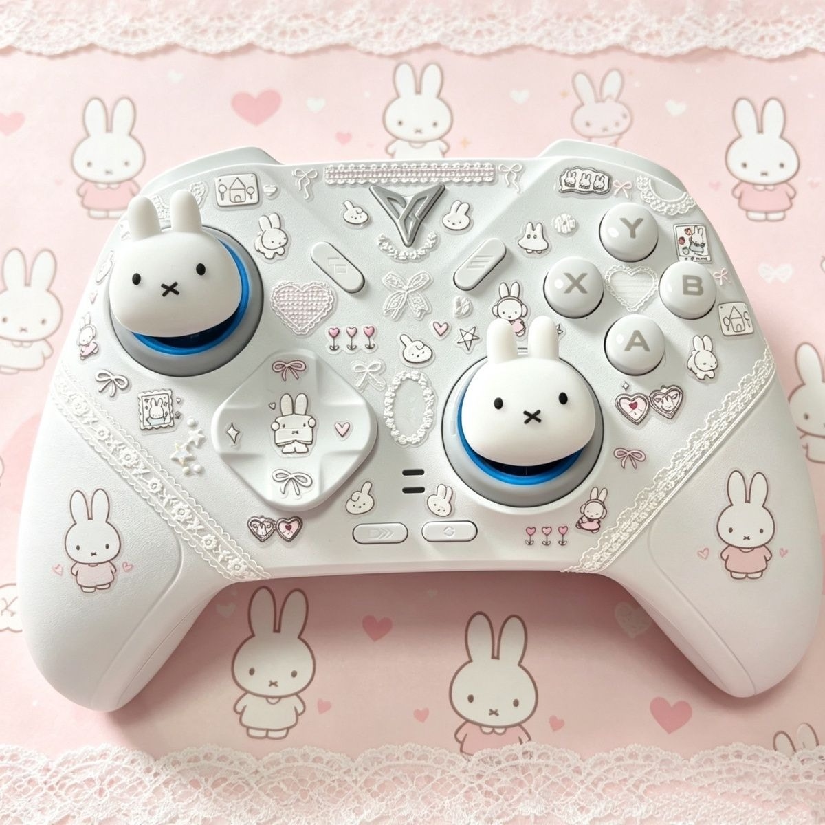 Controller Grip Cover - การ์ตูนมิฟฟี่ จุกครอบปุ่มจอยสติ๊ก ลายอุ้งเท้ากระต่ายและแมว สำหรับป้องกันจอยเกม PS5 NS