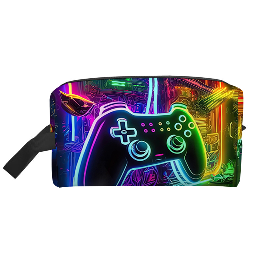 Gaming Accessories For Kids - กระเป๋าเครื่องสำอางลายเกมแพดสำหรับเด็กชายและเด็กหญิง ของขวัญที่ดีที่สุด กระเป๋าการ์ตูน 2 มิติ กระเป๋าเก็บของสำหรับเด็ก
