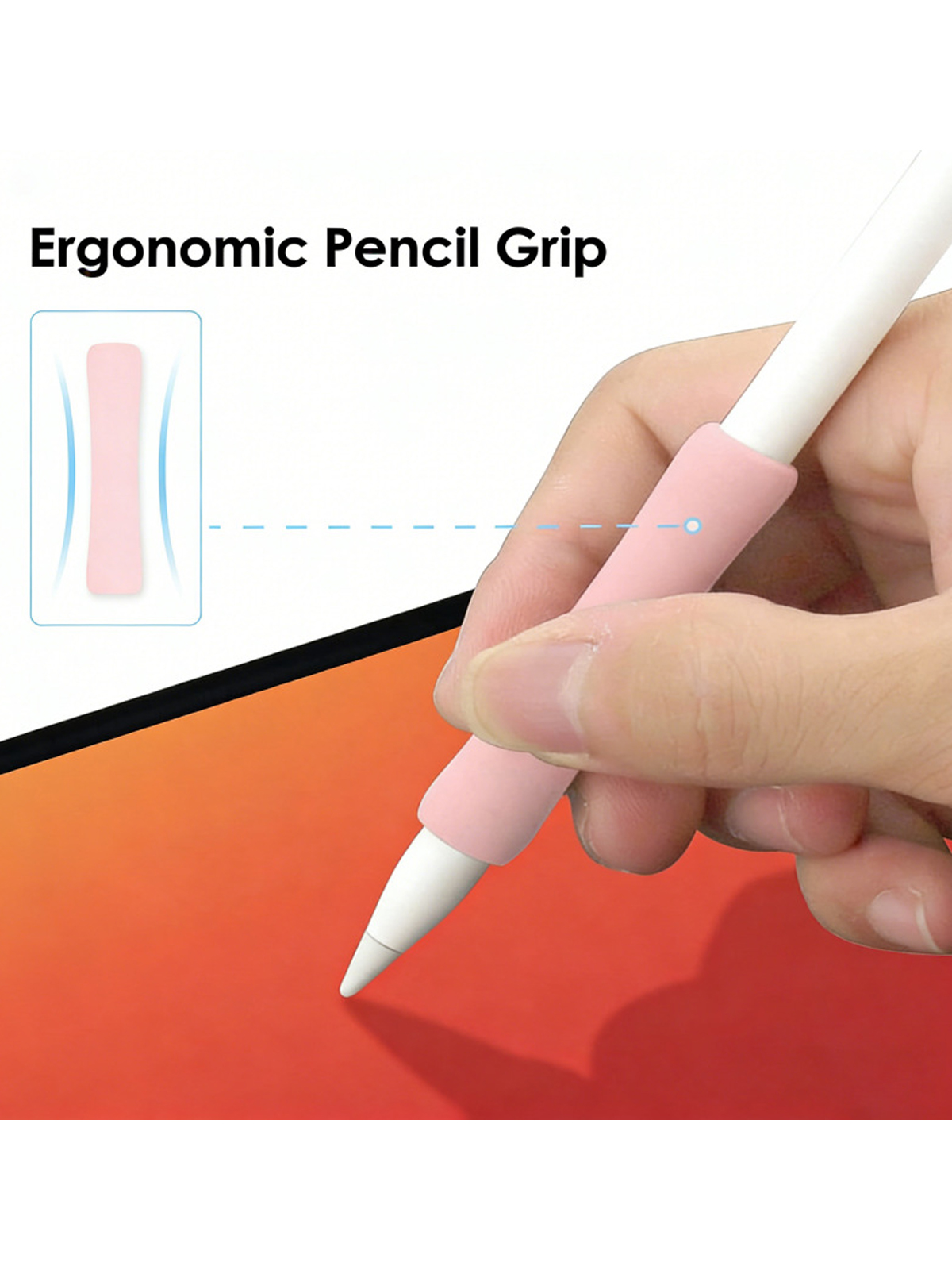 Controller Grip Cover - เหมาะสำหรับปลอกปากกาซิลิโคนแบบสัมผัสได้สำหรับ Apple Pencil และที่จับ แบบสีพื้น ทนทาน
