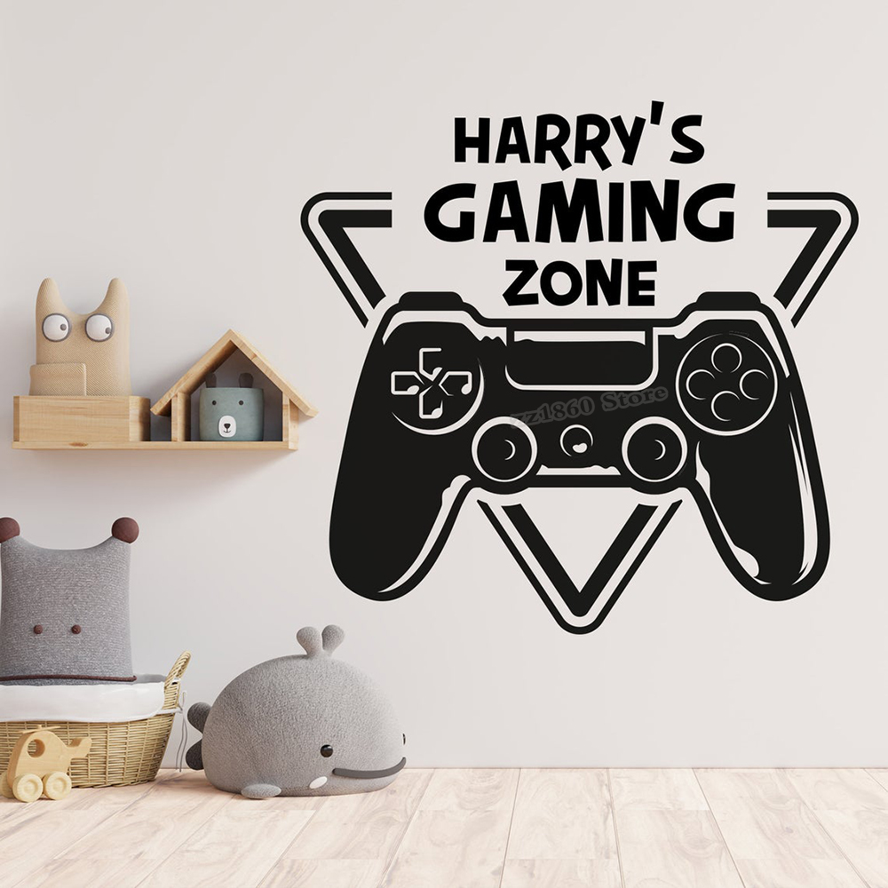 Gaming Accessories Bedroom - Custom ชื่อ Gaming Zone Wall Decal