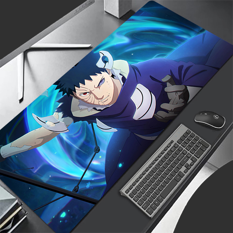 Gaming Accessories For Gaming Desk - แผ่นรองเมาส์อะนิเมะคาร์เปขนาดใหญ่นารูโตะ โอบิโตะ อุจิวะพีซีเกมเมอร์คอมพิวเตอร์เมาส์แพด วาร์มิโลคีย์บอร์ดอุปกรณ์เสริมสำหรับเล่นเกมแผ่นรองเม้าส์แบบขยาย