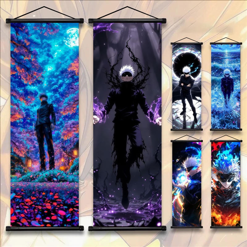 Gaming Accessories Bedroom - โปสเตอร์ผ้าลายการ์ตูนจูจุตสึไคเซ็น โกโจ ซาโตรุ สำหรับตกแต่งห้องนอน ห้องเล่นเกม ของขวัญสุดพิเศษสำหรับแฟนๆ