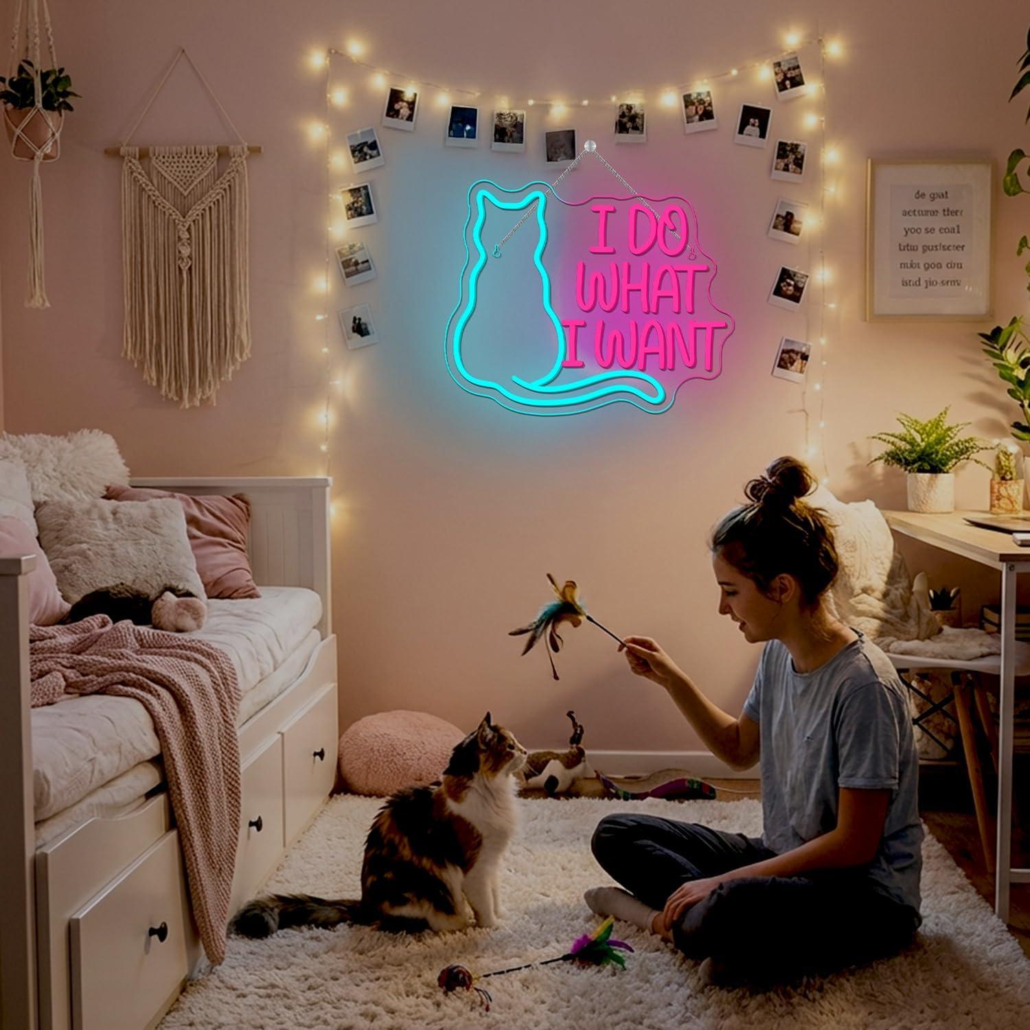 ป้ายไฟนีออนรูปแมว ไฟ LED ปรับค - Gaming Accessories Shop บทวิจารณ์และราคา