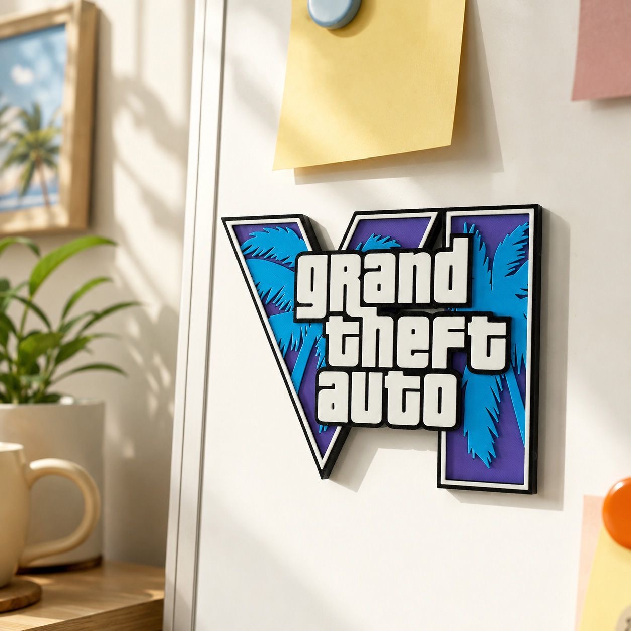 สติกเกอร์แม่เหล็กโลโก้ GTA6 พิ - Gaming Accessories For Room บทวิจารณ์และราคา